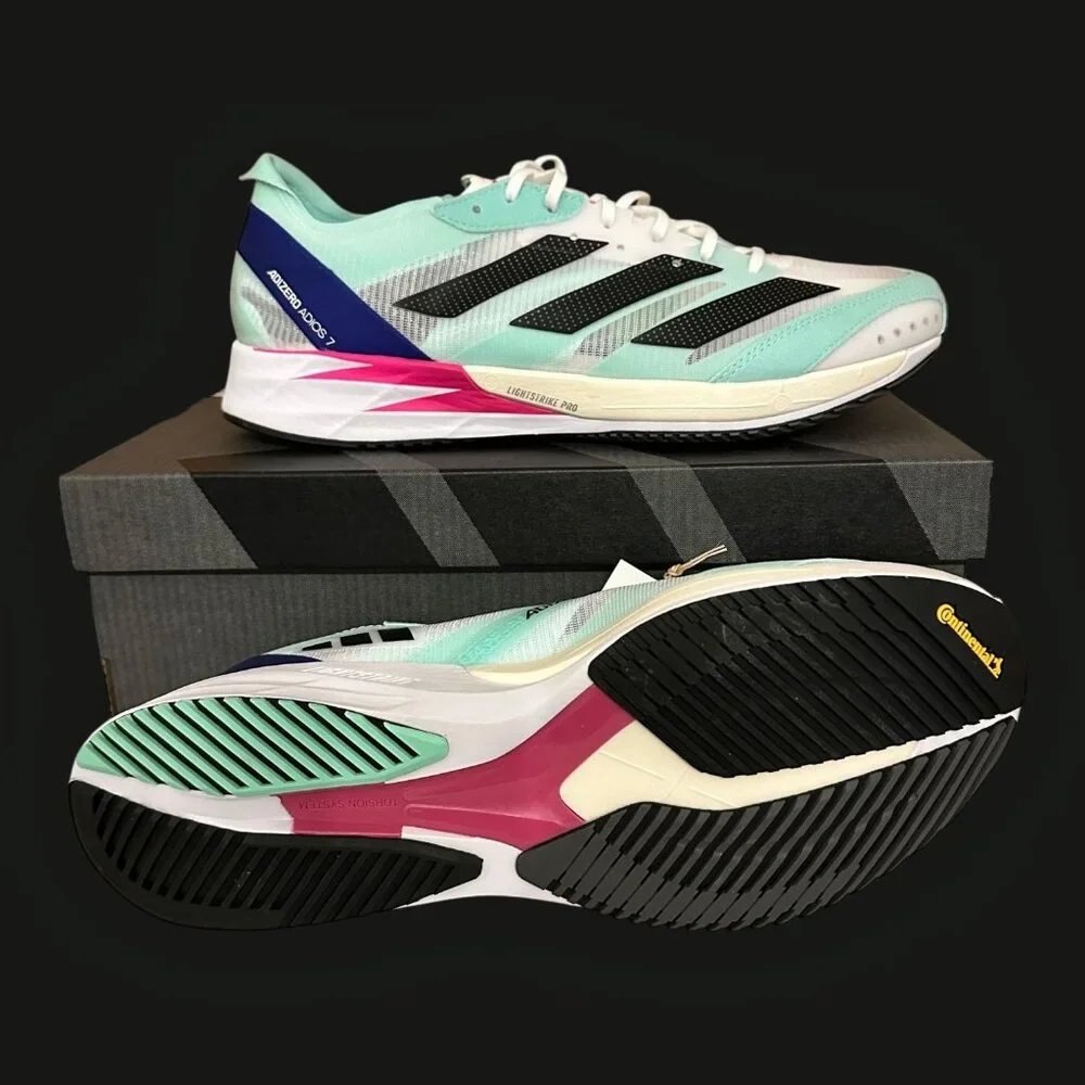 Adidas Adizero Adios 7 M Running Shoes Mint Sneaker Style GV9059 Men Size 10 US - Picture 15 of 16